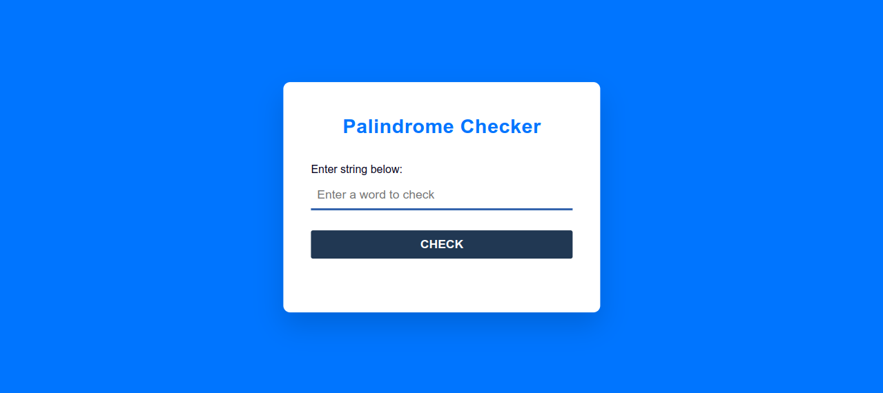 Palindrome Checker Screenshot